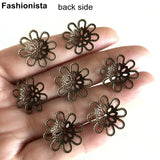 100 Pcs Bowl Filigree Bead Caps 19mm / Silver / Rose / Bronze / KC Metal Flower
