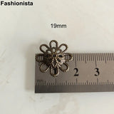 100 Pcs Bowl Filigree Bead Caps 19mm / Silver / Rose / Bronze / KC Metal Flower
