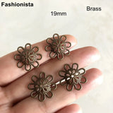 100 Pcs Bowl Filigree Bead Caps 19mm / Silver / Rose / Bronze / KC Metal Flower