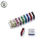100 Pcs Brass Rhinestone Spacer Beads Silver
