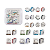 100 Pcs Brass Rhinestone Spacer Beads Silver