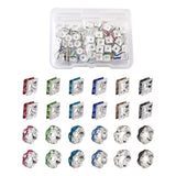 100 Pcs Brass Rhinestone Spacer Beads Silver