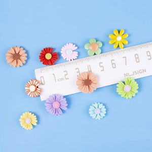 100 Pcs Resin Daisy Flowers Blessing Bag Clip Craft Decor