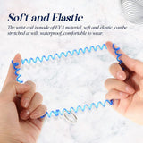 100 Pcs Spring Wrist Coil Keychain Colorful Stretchable Bracelet Chain