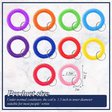 100 Pcs Spring Wrist Coil Keychain Colorful Stretchable Bracelet Chain