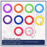 100 Pc Colorful Spring Wrist Coil Keychain Stretchable Wrist Band Key Ring
