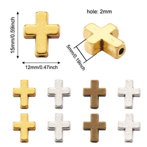 100 Pcs Cross Tibetan Style Alloy Beads Spacer Charms DIY Jewelry Making