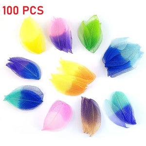 100 Pcs Dual Gradient Leaf Flower Material DIY Accessories