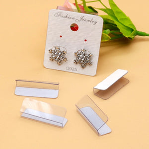 100 Pcs Earring Card Adapter Self-Adhesive Lip Hanger for Jewelry Display