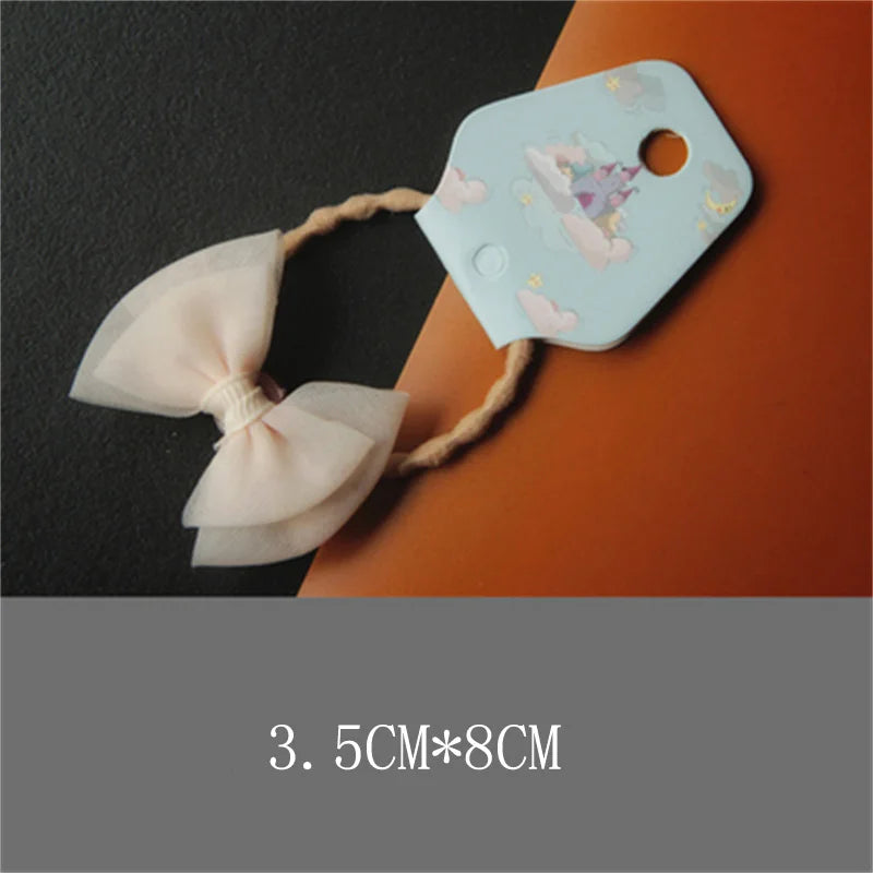 100 Pcs Hairpin Hair Rope Display Cards Logo DIY Packaging Tags