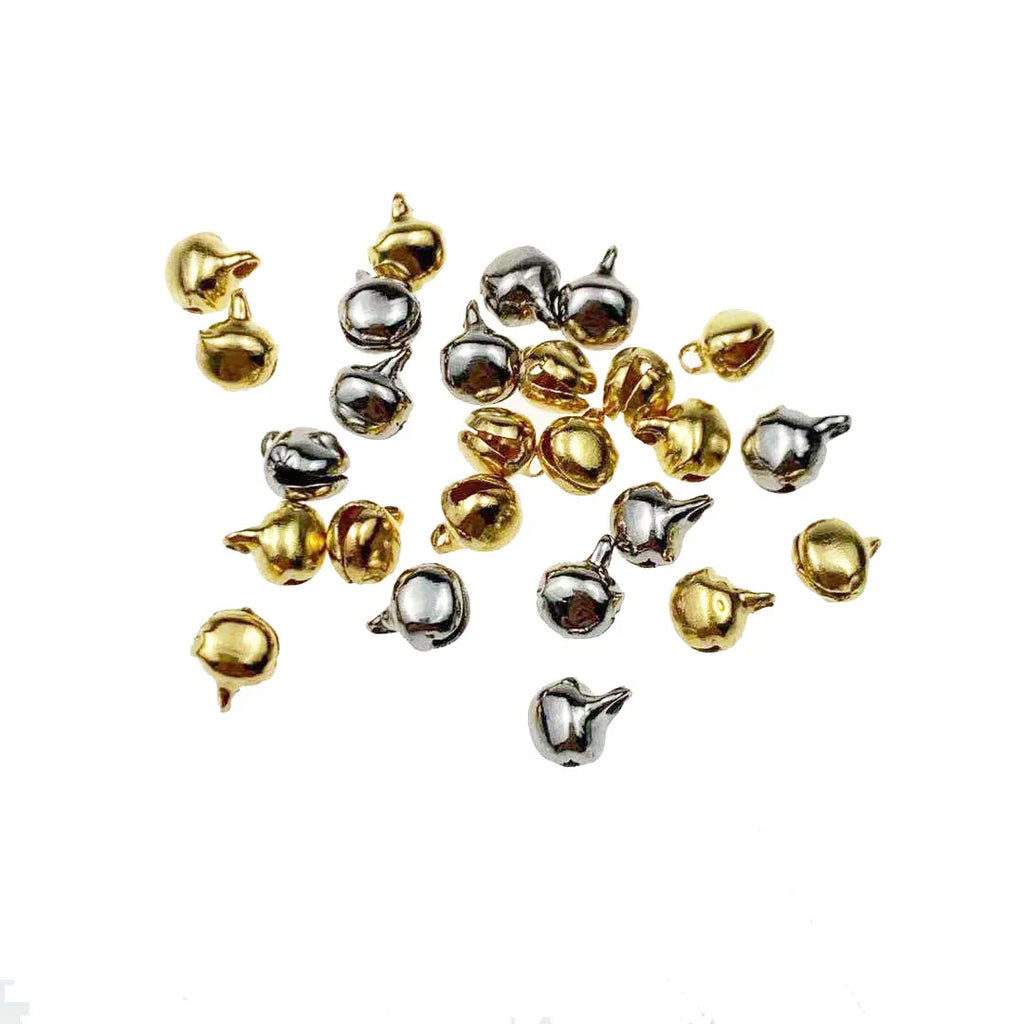 100 Pcs/Lot Mixed Charm Christmas Bells Beaded Little Bells Decorated