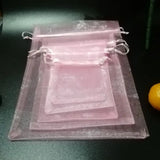 100 Pcs Pink Drawstrings Organza Bag Jewelry Pouches Gift Package Bag
