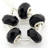 100 Pcs/Lot Mix Colors Faceted Crystal Glass Beads for European Charm Bracelet