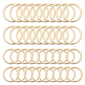 100 Pcs Rose Key Ring Plated Round Split Keychain Keyrings