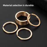 100 Pcs Rose Key Ring Plated Round Split Keychain Keyrings