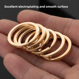 100 Pcs Rose Key Ring Plated Round Split Keychain Keyrings