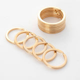 100 Pcs Rose Key Ring Plated Round Split Keychain Keyrings
