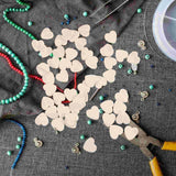 100 Pcs Love Wooden Beads Valentine Heart Jewelry Accessories