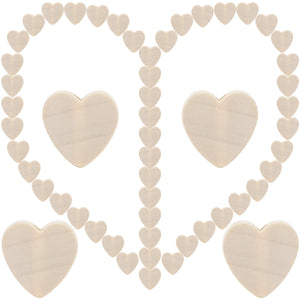 100 Pcs Love Wooden Beads Valentine Heart Jewelry Accessories