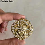 100 Pcs Bronze Metal Filigree Flower Ornament 40x42mm for Jewelry Projects