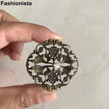 100 Pcs Bronze Metal Filigree Flower Ornament 40x42mm for Jewelry Projects