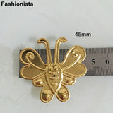 100 Pcs Metal Stamping Bee Ornament 45x43mm Steel-color Bee Embellishment