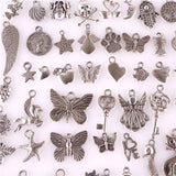 100 Pcs Mix Butterfly Horse Pendants Charms for Jewelry Making Supplies