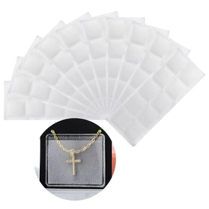 100 Pcs Necklace Cards Clear Chain Sleeve Self Adhesive