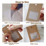 100 Pcs Necklace Cards Clear Chain Sleeve Self Adhesive