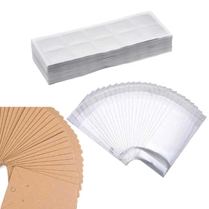 100 Pcs Necklace Display Cards Clear Sleeve Chain Holder Organizer