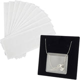 100 Pcs Necklace Display Cards Clear Sleeve Chain Holder Organizer