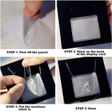 100 Pcs Necklace Display Cards Clear Sleeve Chain Holder Organizer