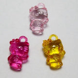 100 Pcs Cartoon Girls Acrylic Cat Charm Pendants DIY Accessory