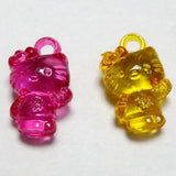 100 Pcs Cartoon Girls Acrylic Cat Charm Pendants DIY Accessory