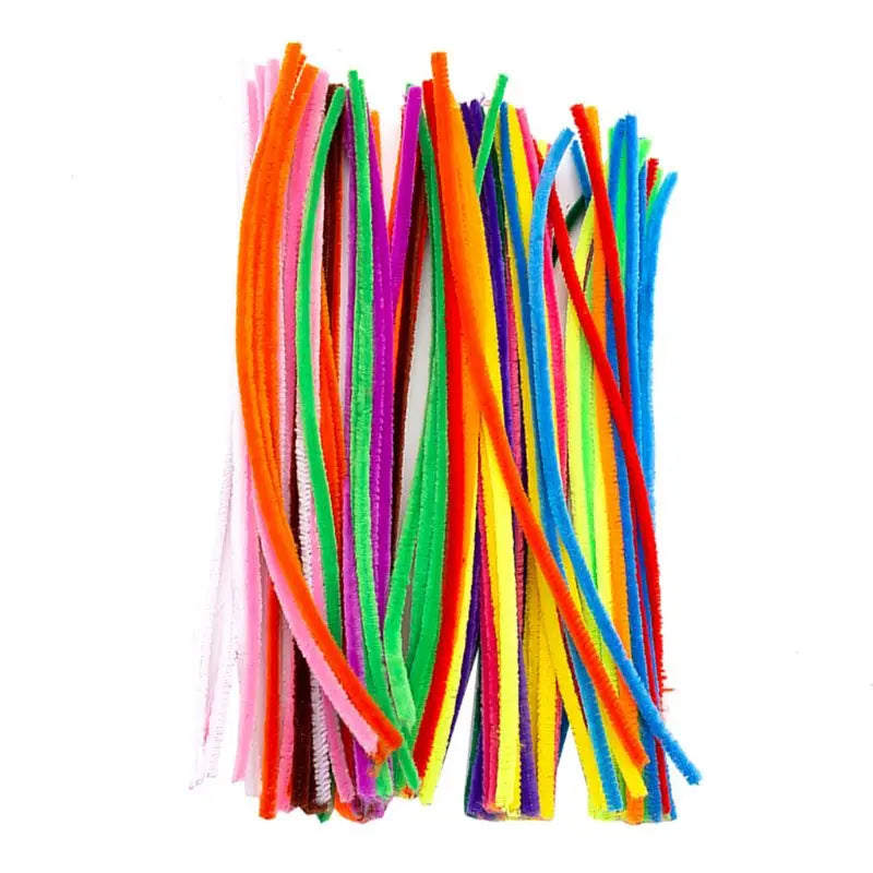 100 Pipe Cleaners Pom Poms Craft Assorted Sizes Googly Eyes