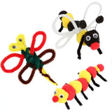 100 Pipe Cleaners Pom Poms Craft Assorted Sizes Googly Eyes
