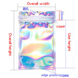 100 Pcs Laser Zipper Lock Bag Holographic Iridescent Bag