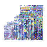 100 Pcs Laser Zipper Lock Bag Holographic Iridescent Bag