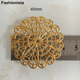 100 Pcs 40mm Steel-color Bronze Metal Filigrees for Jewelry Projects