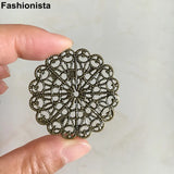 100 Pcs 40mm Steel-color Bronze Metal Filigrees for Jewelry Projects