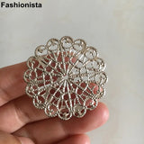 100 Pcs 40mm Steel-color Bronze Metal Filigrees for Jewelry Projects