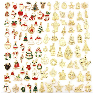 100 Pcs Christmas Charms Pendant DIY Necklace Bracelet Making