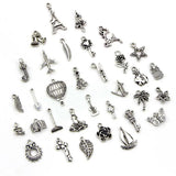 100 Pcs/Set Tibetan Silver Charms Pendants for DIY Jewelry Making