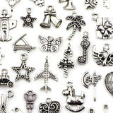 100 Pcs/Set Tibetan Silver Charms Pendants for DIY Jewelry Making