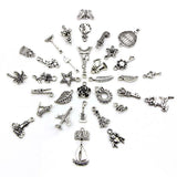 100 Pcs/Set Tibetan Silver Charms Pendants for DIY Jewelry Making