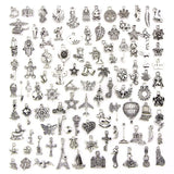 100 Pcs/Set Tibetan Silver Charms Pendants for DIY Jewelry Making