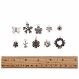 100 Pcs/Set Tibetan Silver Plated Charms Pendants for DIY Jewelry Making
