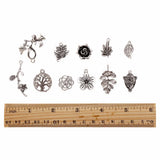 100 Pcs/Set Tibetan Silver Plated Charms Pendants for DIY Jewelry Making