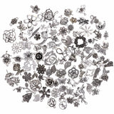 100 Pcs/Set Tibetan Silver Plated Charms Pendants for DIY Jewelry Making