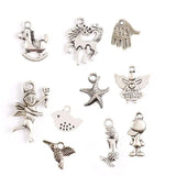 100 Pcs Tibetan Silver Mixed Styles Charm Pendants DIY Jewelry